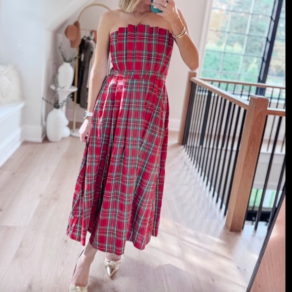 Holiday Glam! Avara Victoria Strapless Plaid Midi Dress – Size S – NWT - Picture 5 of 10